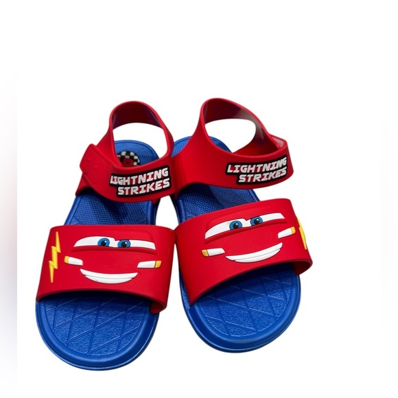 Kid’s Disney Pixar Cars Lightning McQueen Rubber Sandals: Size 2 - Picture 1 of 7